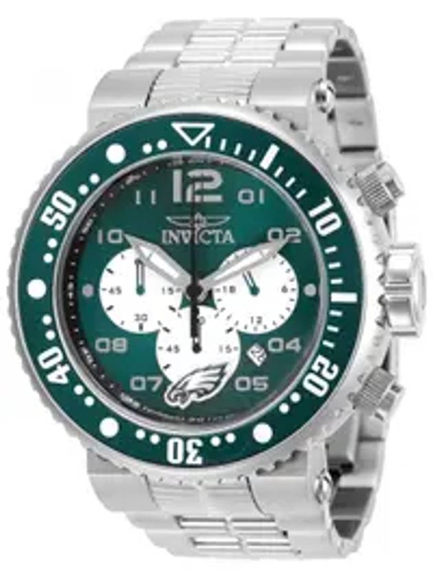 NFL Philadelphia Eagles Chronograph Quartz Watch Silver - INVICTA - BALAAN 1