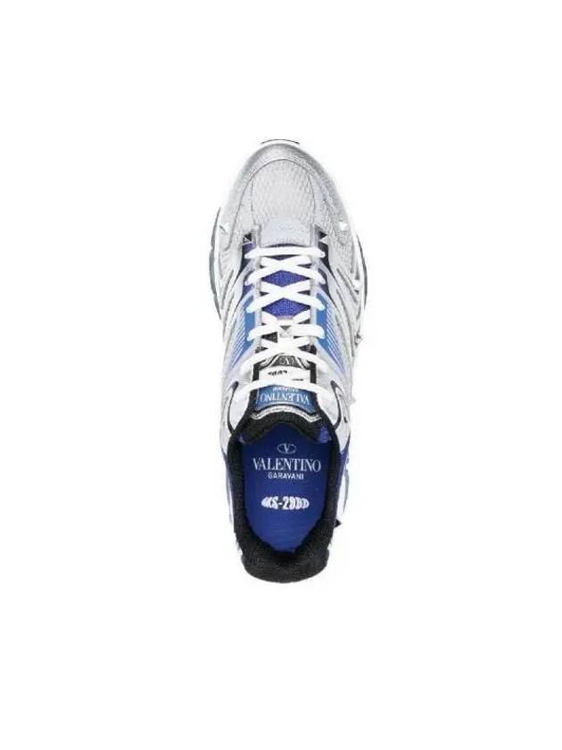 MS 2960 Fabric Calfskin Low Top Sneakers Silver - VALENTINO - BALAAN 5