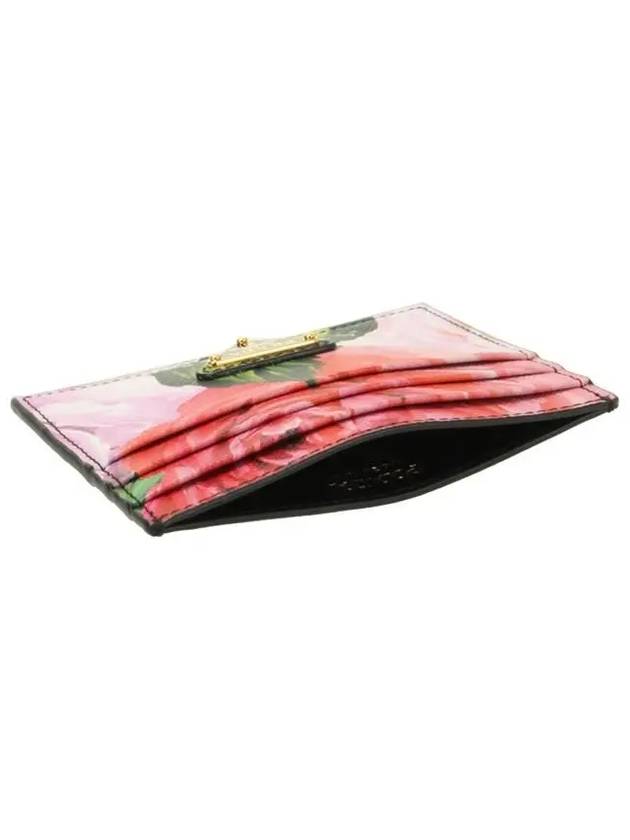 Floral Print Saffiano Card Wallet Black - PRADA - BALAAN 5