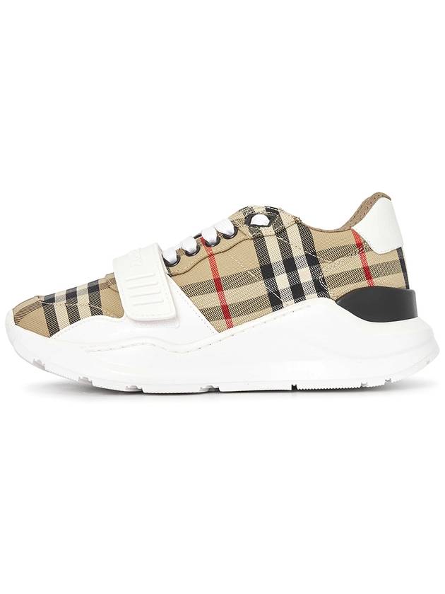 Vintage Check And Leather Sneakers White Archive Beige - BURBERRY - BALAAN 5