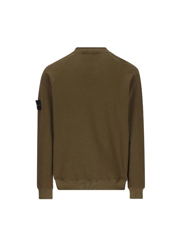 Stretch Cotton Fleece Mock Turtleneck Sweatshirt Olive Green - STONE ISLAND - BALAAN 3