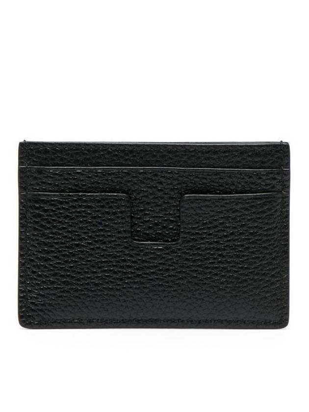 Classic Logo Grain Leather Card Wallet Black - TOM FORD - BALAAN 3