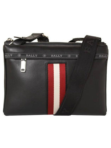 Hobby Striped Cross Bag Black - BALLY - BALAAN 1