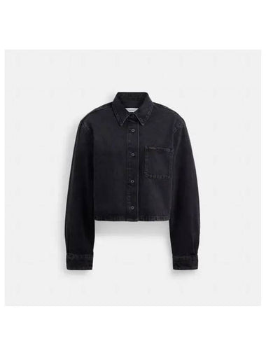 Cropped Denim Button Down Organic Cotton CX117 BLK - COACH - BALAAN 1