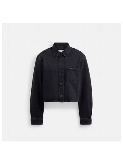 Cropped Denim Button Down Organic Cotton CX117 BLK - COACH - BALAAN 2