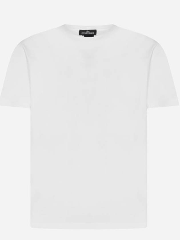 Shadow Back Graphic Print Short Sleeve T-Shirt  Natural White - STONE ISLAND - BALAAN 2