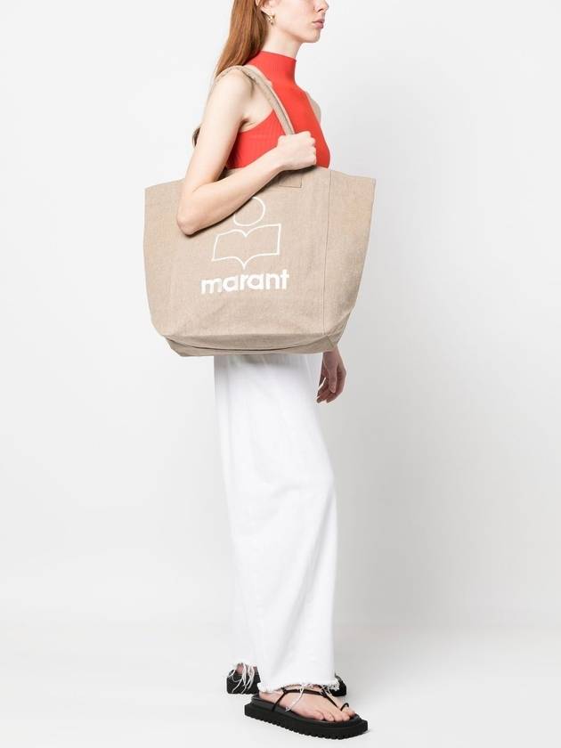 Yenki Logo Cotton Tote Bag Beige PM0001FA A1X19M 90BE STK - ISABEL MARANT ETOILE - BALAAN 3