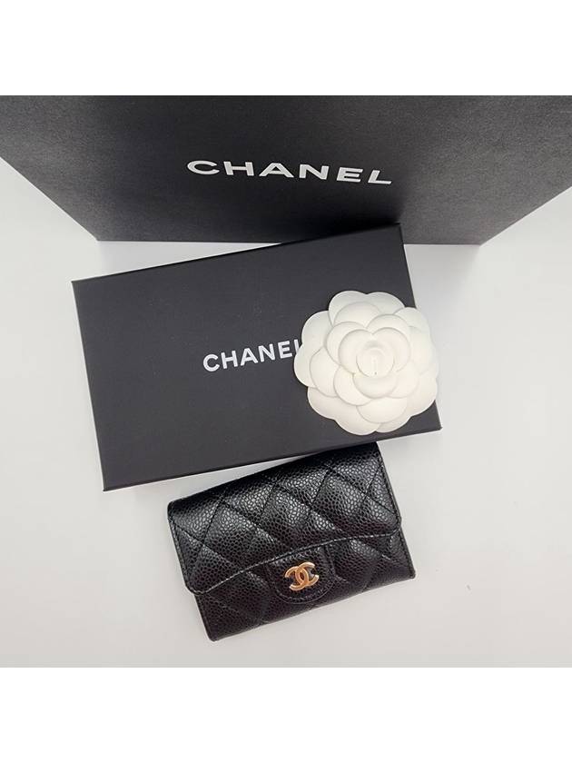 Classic card holder caviar cleat black gold AP0214 - CHANEL - BALAAN 3