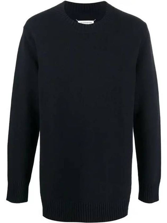 back stitch knit top navy - MAISON MARGIELA - BALAAN.