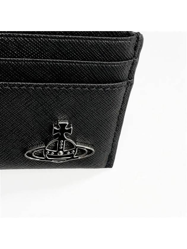 Saffiano Slim Card Wallet Black - VIVIENNE WESTWOOD - BALAAN 6