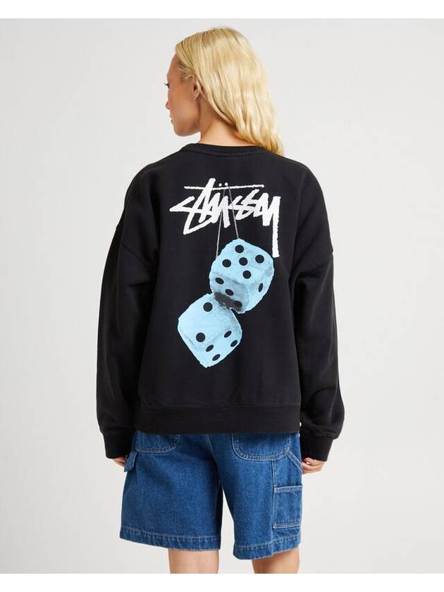 AU Australia FUZZY DICE Crew Sweatshirt ST124W2204 Black WOMENS - STUSSY - BALAAN 1