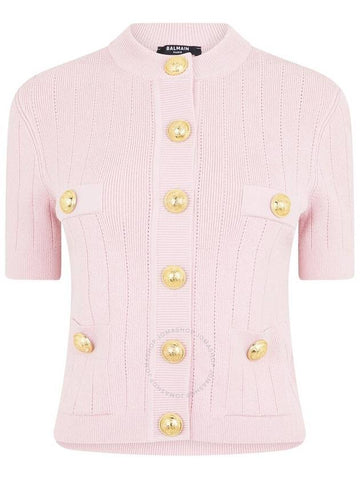 Balmain V-Neck Cropped Cardigan, Brand Size 38 (US Size 6) - BALMAIN - BALAAN 1