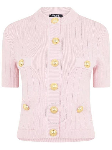 Balmain V-Neck Cropped Cardigan, Brand Size 38 (US Size 6) - BALMAIN - BALAAN 1