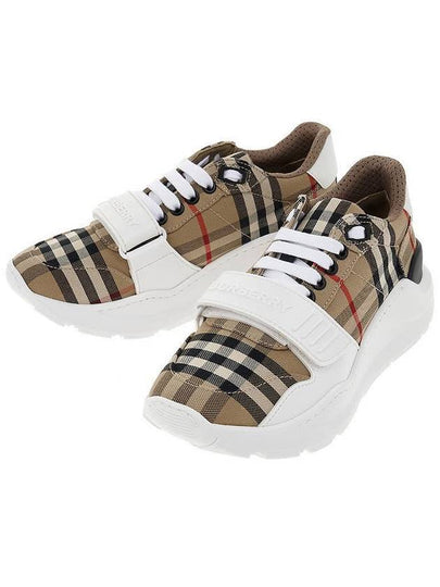 Vintage Check And Leather Sneakers White Archive Beige - BURBERRY - BALAAN 2