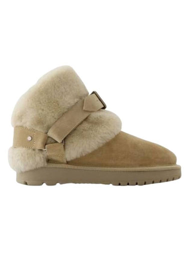 Suede Shearling Chubby Winter Boots Beige - BURBERRY - BALAAN 1