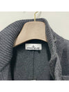 Lambswool Knit Cardigan Steel Grey - STONE ISLAND - BALAAN 6