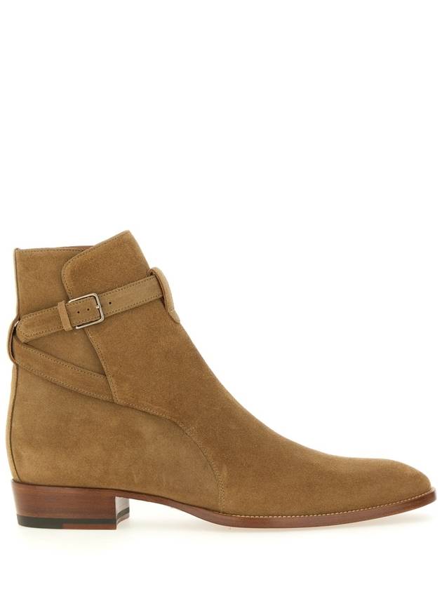 Men's Jodhpur Suede Ankle Boots Tobacco Beige - SAINT LAURENT - BALAAN 3