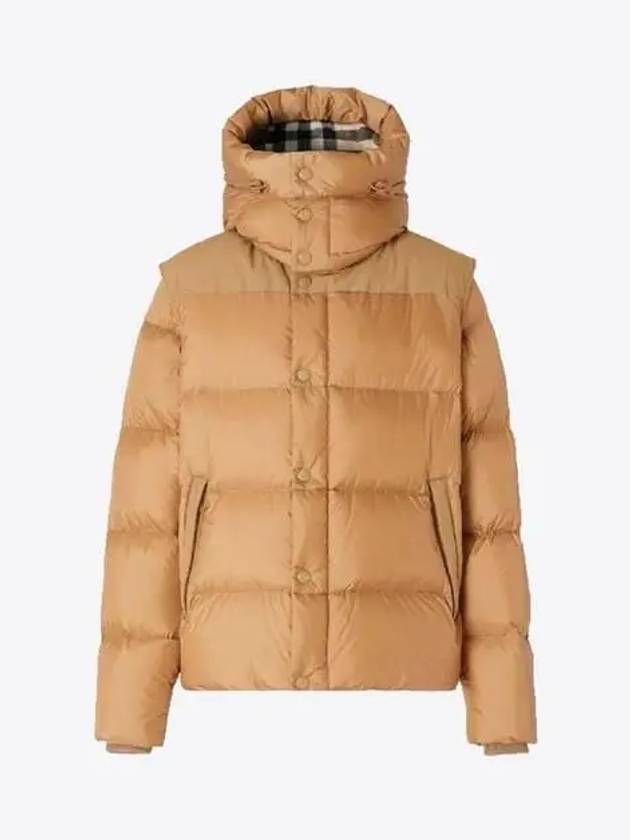 Detachable Sleeve Hooded Padding Beige - BURBERRY - BALAAN 2