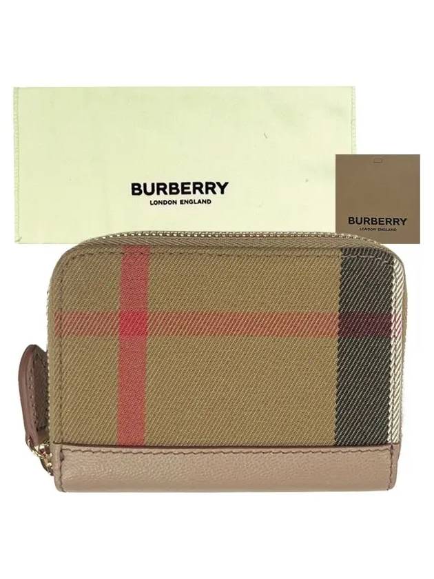 Check Zip Around Half Wallet Beige - BURBERRY - BALAAN 9