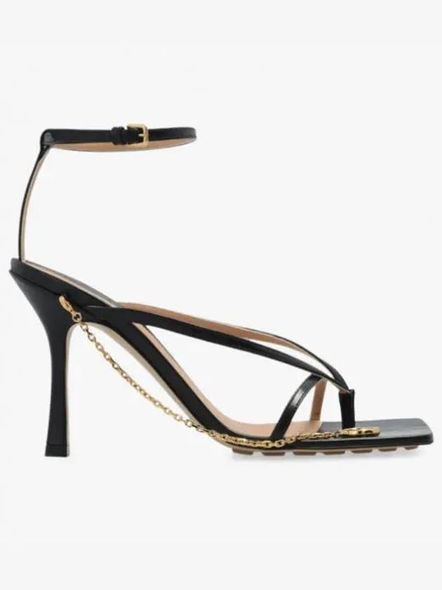 Metal Chain Stretch Sandals Heel Black - BOTTEGA VENETA - BALAAN 2