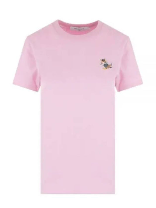 Dressed Fox Patch Short Sleeve T-Shirt Dusty Rose - MAISON KITSUNE - BALAAN 2