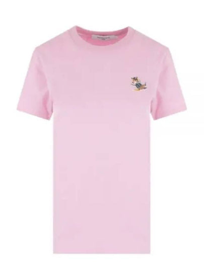 Dressed Fox Patch Short Sleeve T-Shirt Dusty Rose - MAISON KITSUNE - BALAAN 2