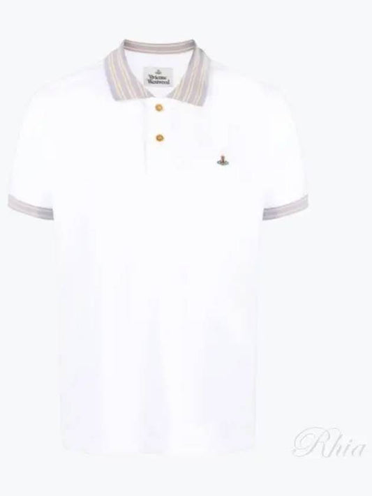 Logo Classic Stripe Polo Shirt White - VIVIENNE WESTWOOD - BALAAN 2