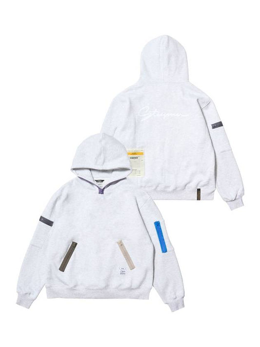 ZIPPER OVERSIZED HOODIE WHITE MELANGE - STIGMA - BALAAN 2