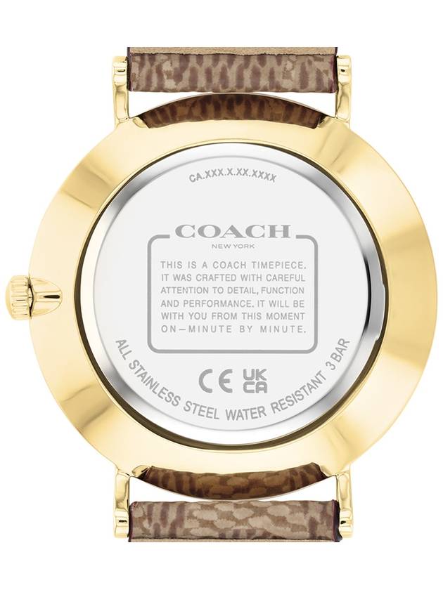 Watch Heart Perry Vintage Gold Leather Band Women's Official Import - COACH - BALAAN 4