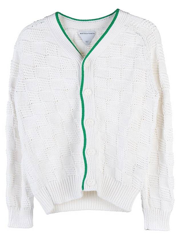 Women's Intrecciato Cardigan White - BOTTEGA VENETA - BALAAN.