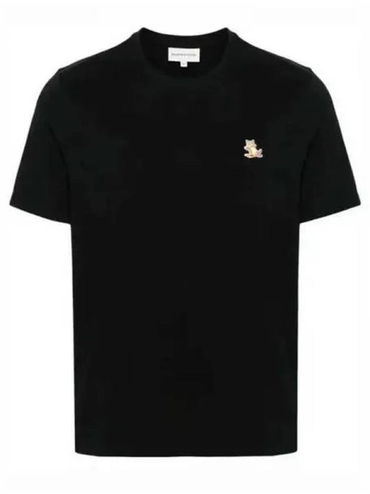 Chillax Fox Patch Regular Short Sleeve T-Shirt Black - MAISON KITSUNE - BALAAN 2