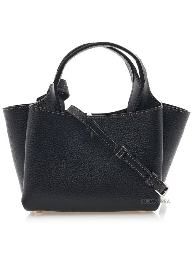 Micro Leather Tote Bag Black - TOD'S - BALAAN 4