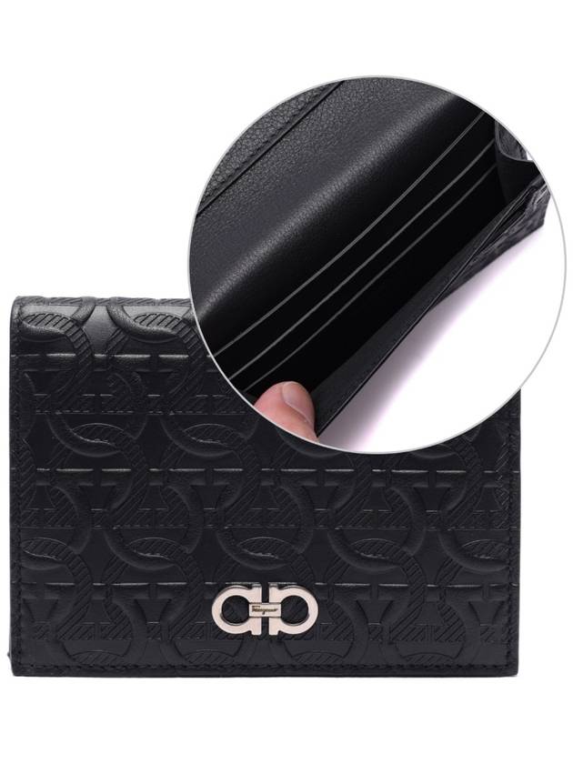 Leather Card Wallet Black - SALVATORE FERRAGAMO - BALAAN 3