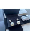 Metal Glass Strass Pearly White Earrings Silver - CHANEL - BALAAN 2