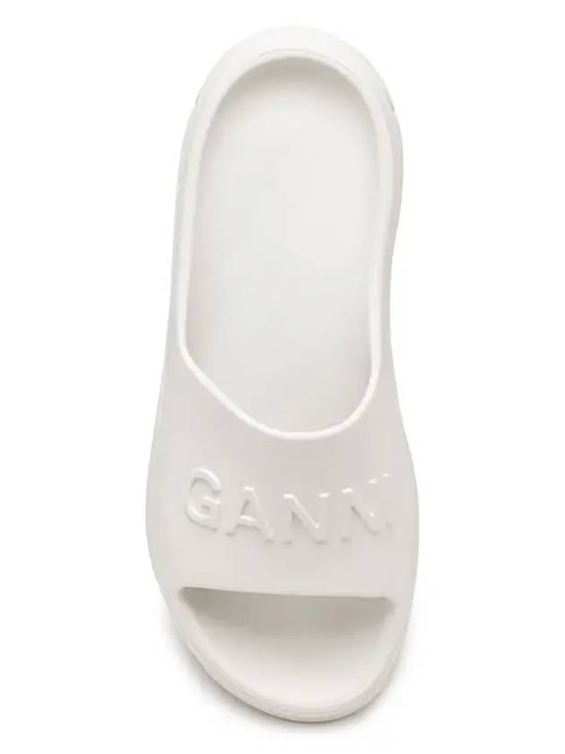 Logo Rubber Full Slide Slippers White - GANNI - BALAAN 7