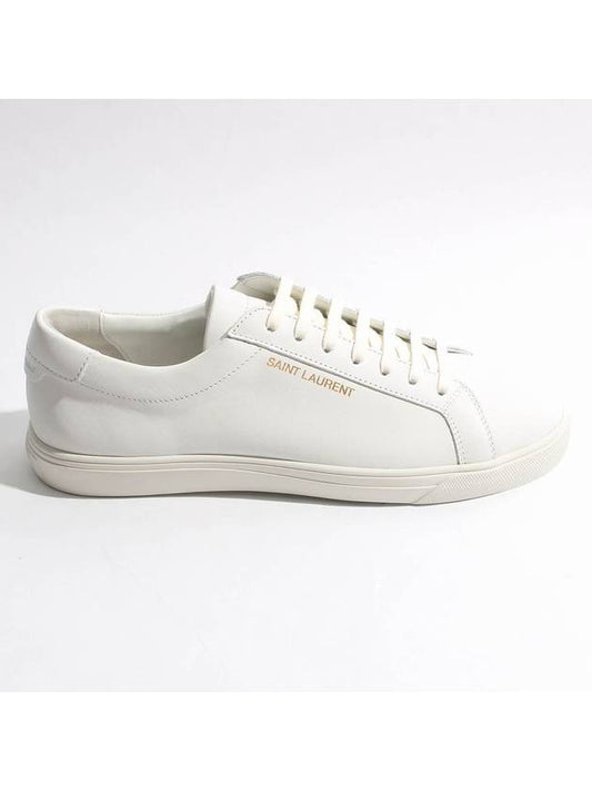 Men's Andy Leather Low Top Sneakers White - SAINT LAURENT - BALAAN 2