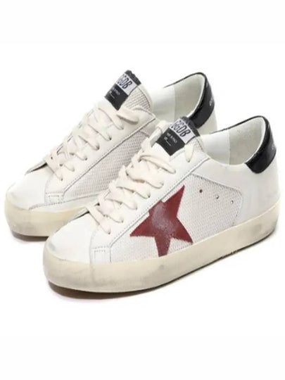 Superstar Distressed Suede-Trimmed Leather And Mesh Sneakers Off White - GOLDEN GOOSE - BALAAN 2