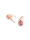 Bella V Round Drop Earrings Pink Rose Gold - SWAROVSKI - BALAAN 5