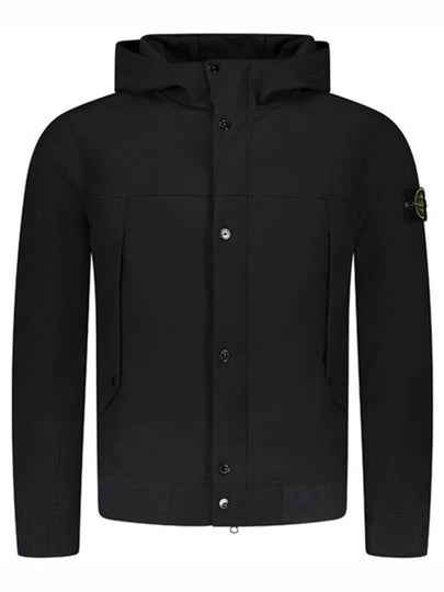 Light Soft Shell R E Dye Technology In Recycled Polyester Hooded Jacket Black - STONE ISLAND - BALAAN 2