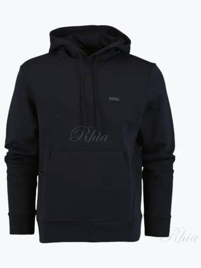 Logo Soody Stretch Cotton Hoodie Navy - HUGO BOSS - BALAAN 2