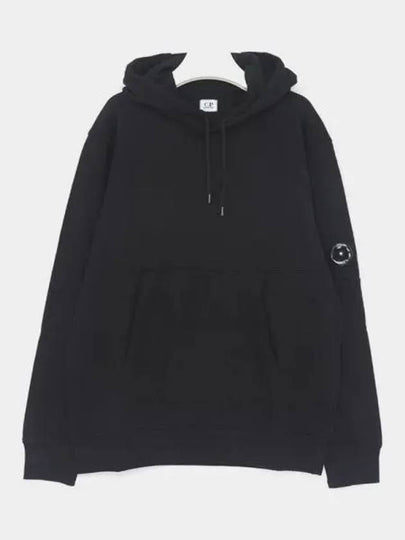 Diagonal Raised Fleece Lens Hoodie Black - CP COMPANY - BALAAN 2