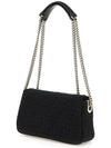 Baguette FF Fabric Chain Mini Bag Black - FENDI - BALAAN 4