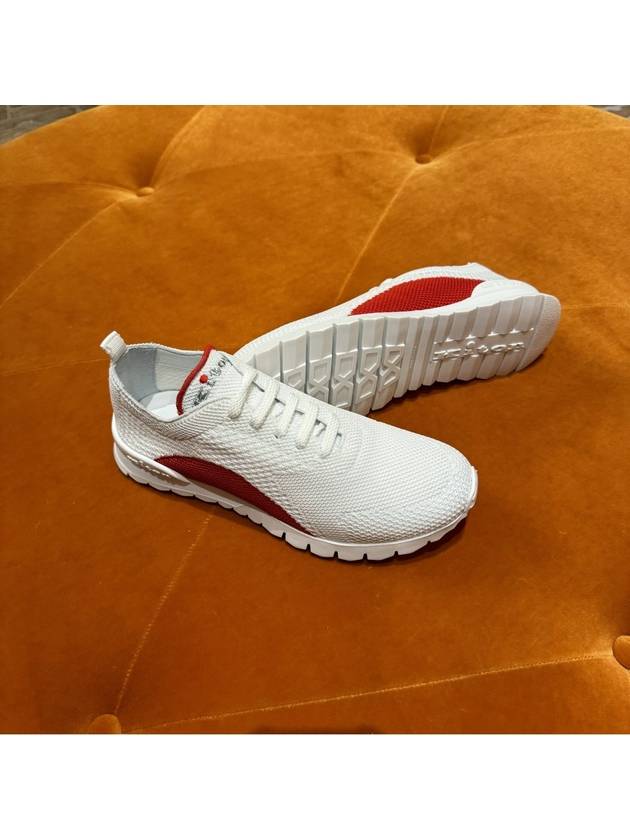 Fit Knit Low Top Sneakers White Red - KITON - BALAAN 5