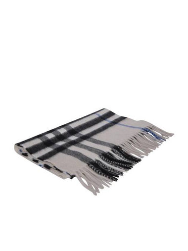 Check Cashmere Scarf Lichen - BURBERRY - BALAAN 1