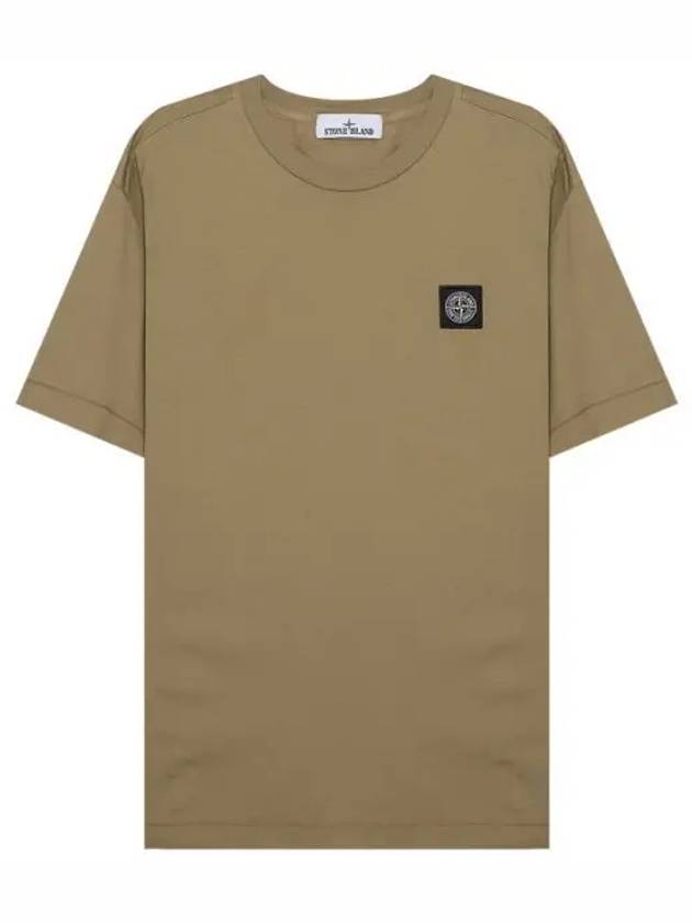 Logo Patch Cotton Short Sleeve T-Shirt Dark Beige - STONE ISLAND - BALAAN 2