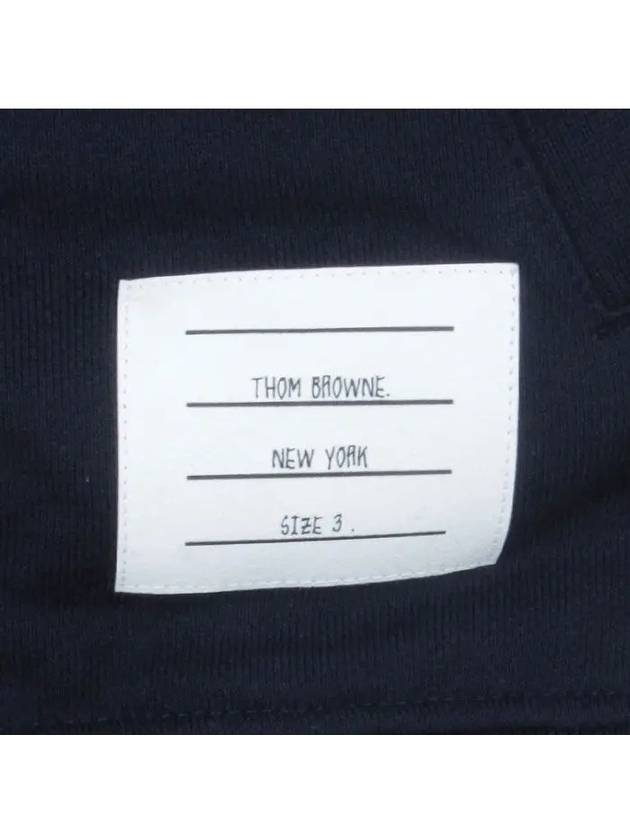 Engineered 4 Bar Diagonal Zip Up Hoodie Navy - THOM BROWNE - BALAAN 4