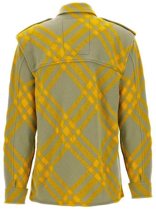 Check Wool Blend Shirt Yellow - BURBERRY - BALAAN 3