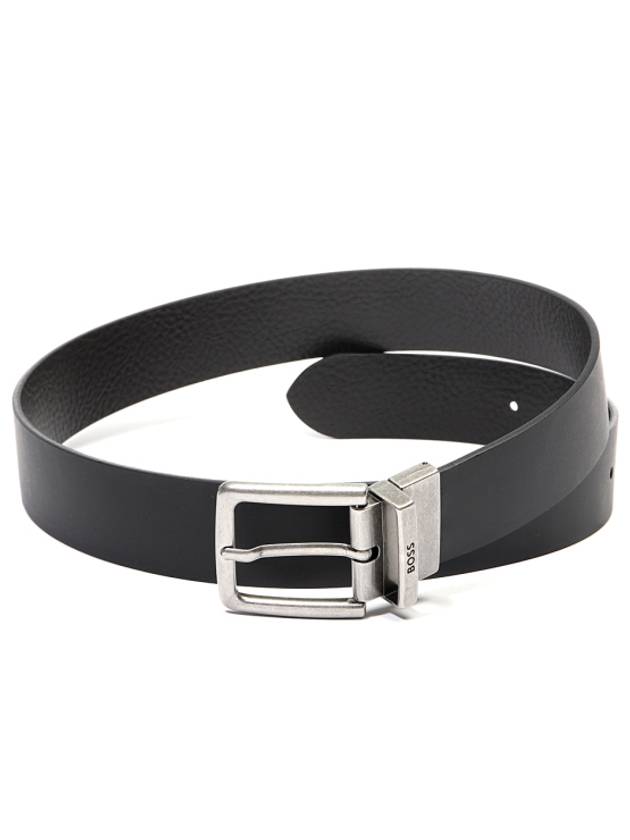 Branded Keeper Reversible Italian Leather Belt Black - HUGO BOSS - BALAAN 2