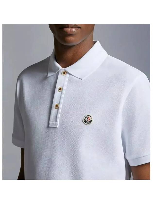 Logo Patch Polo Shirt White - MONCLER - BALAAN 3