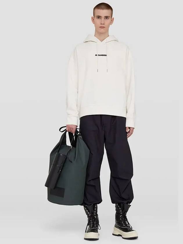 Print Logo Long Sleeve Hoodie White - JIL SANDER - BALAAN 4